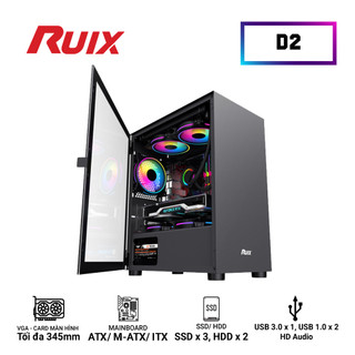 Vỏ case máy tính ruix d2 black/white/pink/blue