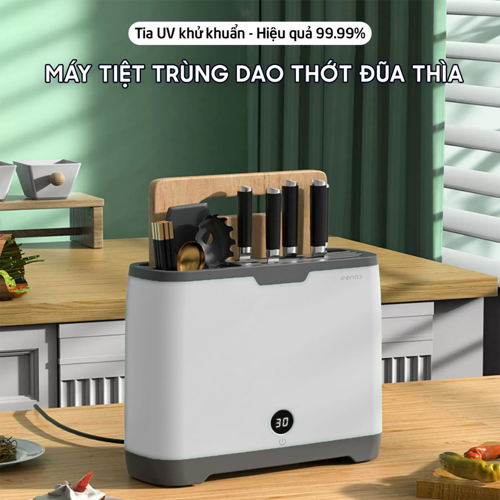 Máy Tiệt Trùng Dao thớt Đũa Thìa Tia UV Khử Khuẩn 99% an toàn ngăn côn trùng nấm mốc - K1847