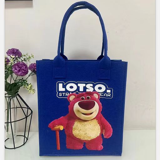 Túi đựng hộp cơm hoạt hình nhiều mẫu quai xách, túi vải tote in hình