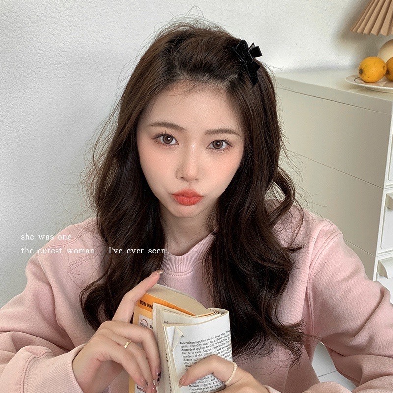 Set 2 Kẹp Tóc Nơ Bằng Nhung Đen Phong Cách Thu Đông Dễ Thương Cho Nữ Phanngoc06