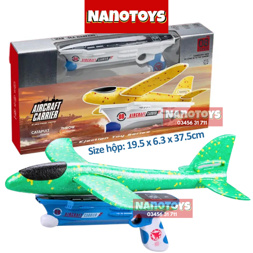 Đồ chơi súng phóng máy bay xốp size lớn, tầm bay lượn xa, màu ngẫu nhiên - NANOTOYS STORE