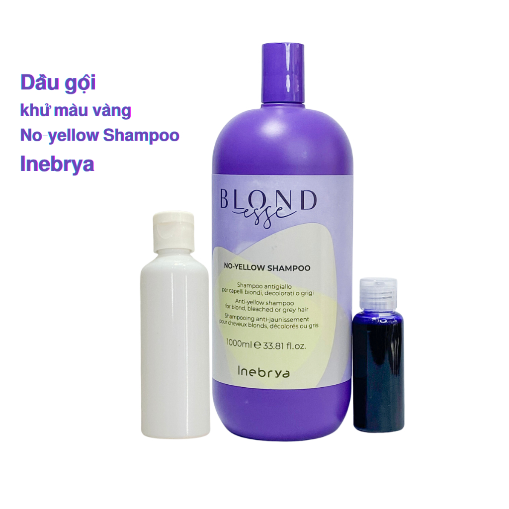Dầu gội tím khử màu vàng No-yellow Shampoo Inebrya chai chiết ITALY