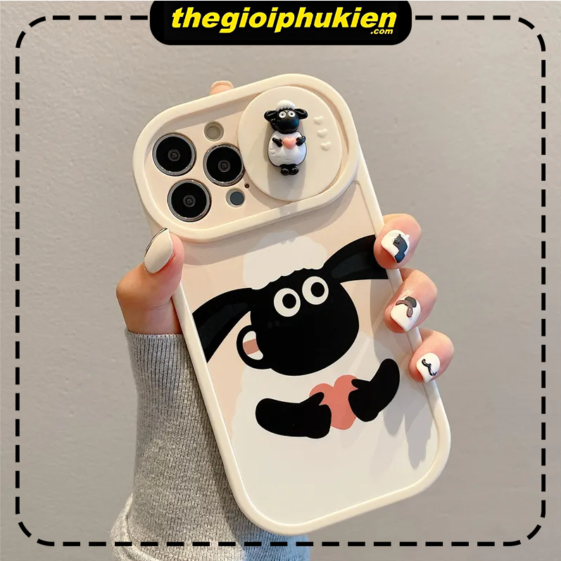 Ốp lưng iphone nắp trượt che camera Cừu trái tim dành cho ip 6/7/8/plus/x/xr/xs/11/12/13/14/pro max - xx2068