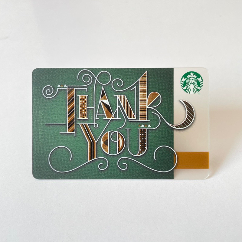 0203-20 THẺ STARBUCKS NHỰA US THANK YOU ĐƯỜNG NÉT (thẻ đã sử dụng, dùng để sưu tầm)