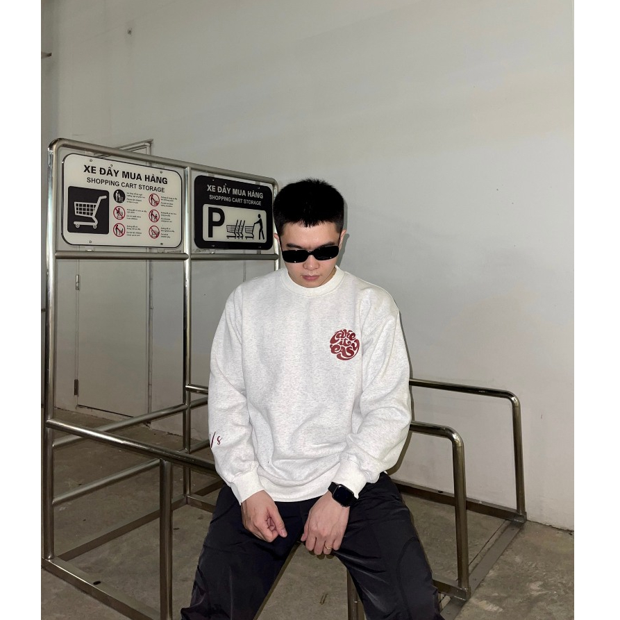 Áo sweater WISEN nỉ bông dày form rộng oversize unisex mẫu TAKE IT EASY