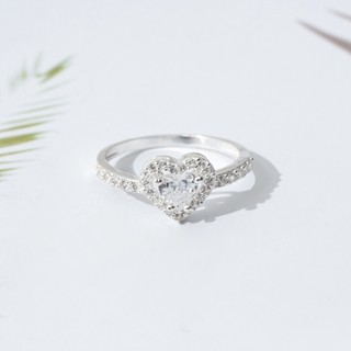 Nhẫn bạc nữ TWINKLE TIME mẫu tim đá to sang trọng TT294
