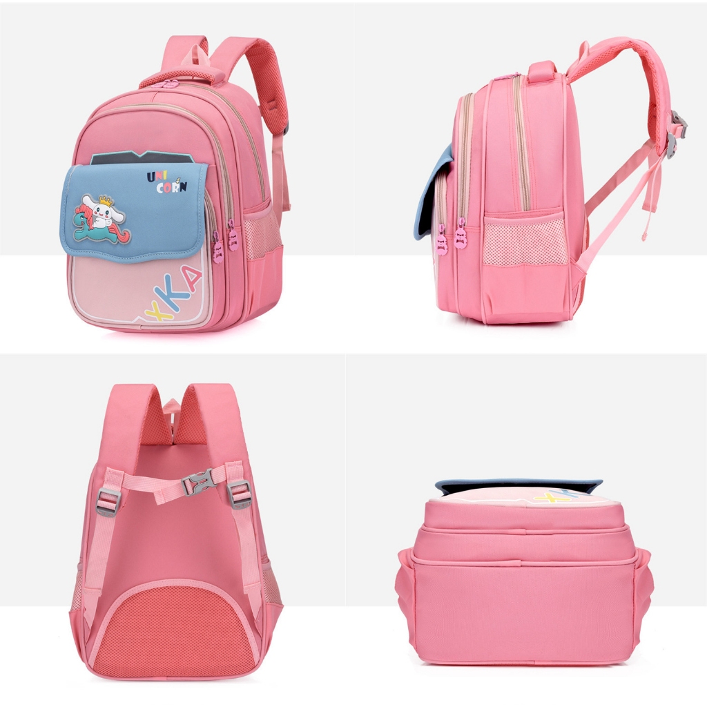 Balo học sinh tiểu học cho bé trai gái đi học cấp 1 vải oxford cao cấp màu pastel dễ thương 515