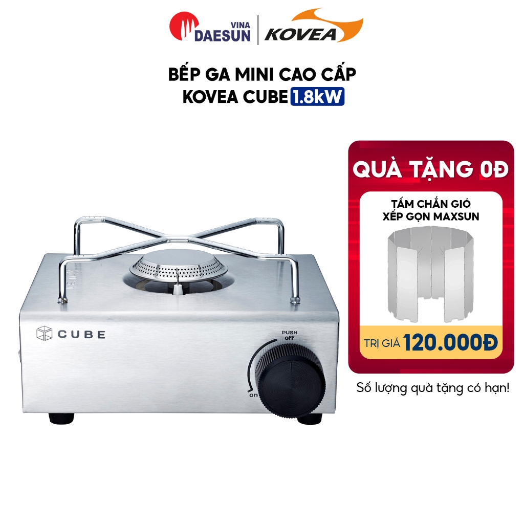 Bếp Ga Mini Cao Cấp Kovea CUBE - Inox 100% | Nhỏ Gọn | Bảo Hiểm Chống Nổ | Xuất Xứ Hàn Quốc | Bảo Hành 1 Năm