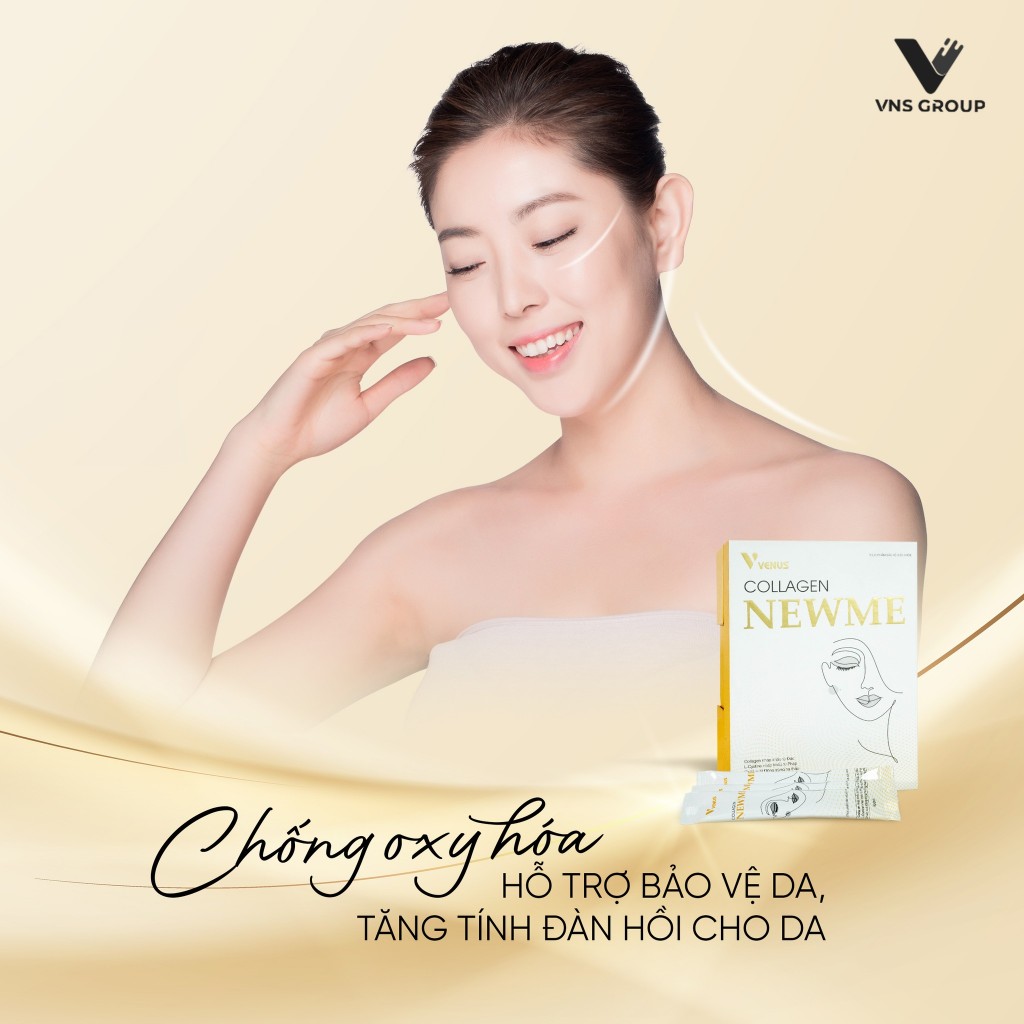 Combo 3 Bột cốm Collagen uống NewMe VNS Group dưỡng trắng da và chống lão hóa 30 gói/hộp