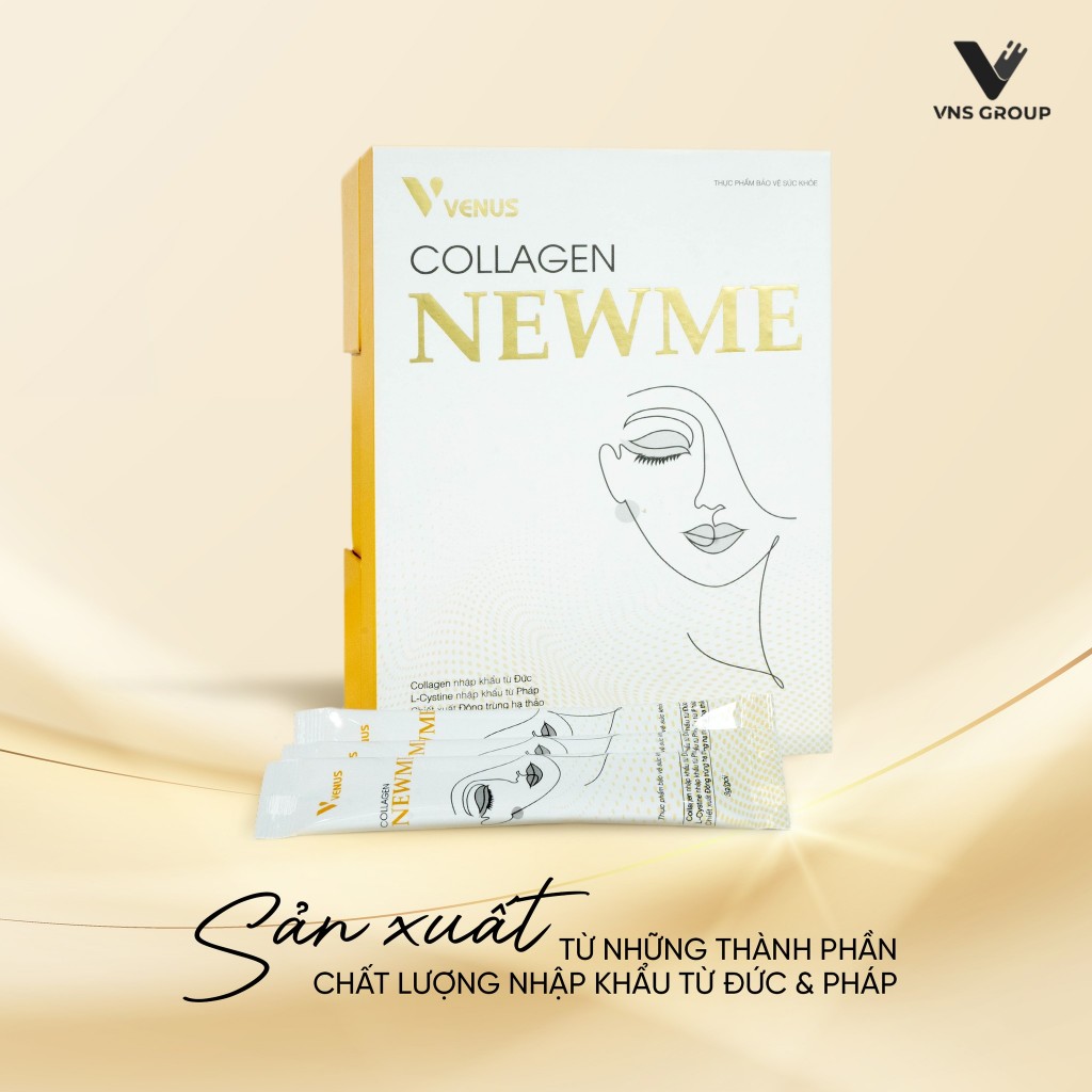 Combo 3 Bột cốm Collagen uống NewMe VNS Group dưỡng trắng da và chống lão hóa 30 gói/hộp