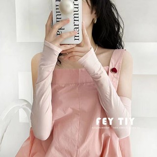 Găng tay chống nắng dài tay loại dày trơn không logo mặc mát, chống UV UPF50+, chất liệu vải mềm mịn