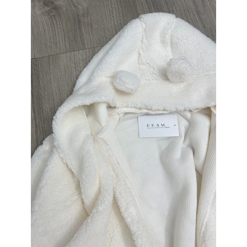 Set áo choàng gấu+ quần short bí lông