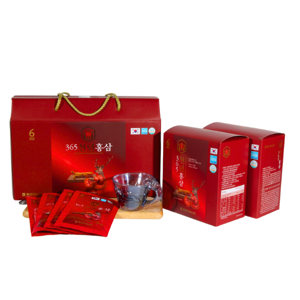 Nước Hồng Sâm Nhung Hươu Linh Chi Hàn Quốc 365 Hộp 20 gói