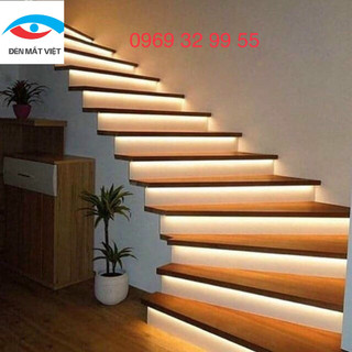 Đèn LED Bậc Cầu Thang Thanh Nhôm U16-7mm Gồm Led 10W/m Điện 12V Kích Thước 80cm-1m-1.2M  Bảo Hành 12 Tháng