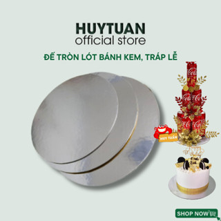 Đế tròn lót bánh kem bánh sinh nhật làm trap 28cm đế ép 2 mặt (mặt trắng mặt bạc) làm tháp lễ bánh kẹo tráp tài lộc tết