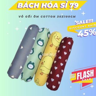 Vỏ gối ôm 35x100cm Cotton Poly, Bao gối ôm không lo bai xù, vỏ gối ôm cotton