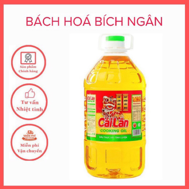 Dầu thực vật tinh luyện Cái Lân can 5 lít siêu tiết kiệm