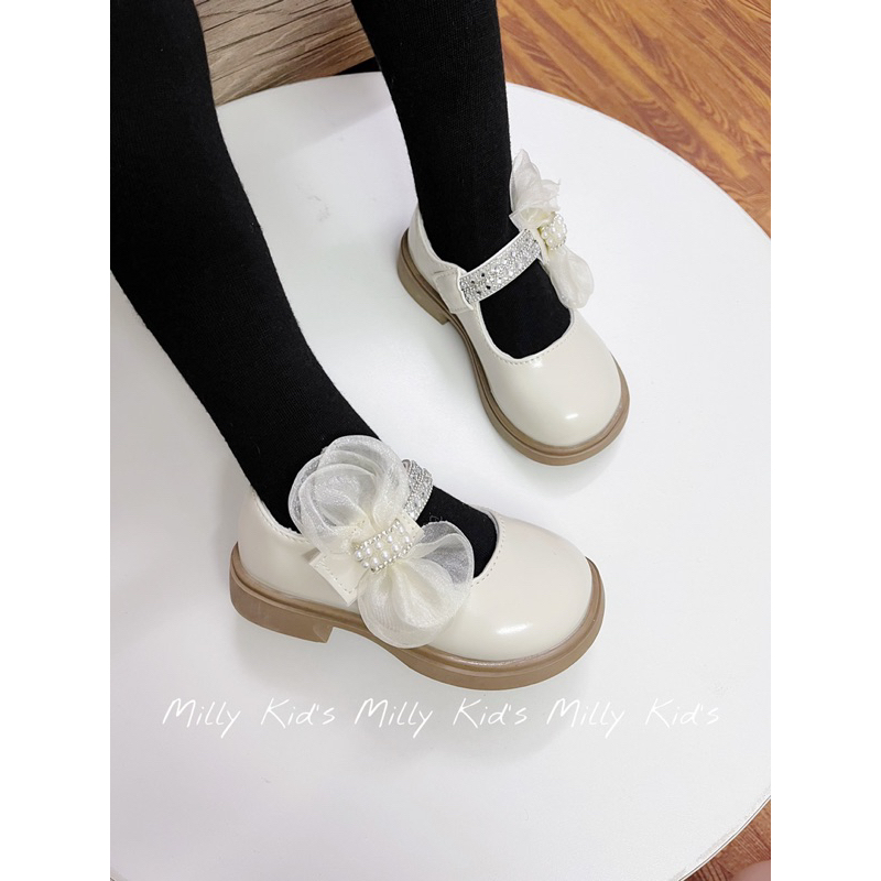 Hài Cho Bé Quai Dán Có Nơ 23-36-Giày Búp Bê Quai Dán Cho Bé