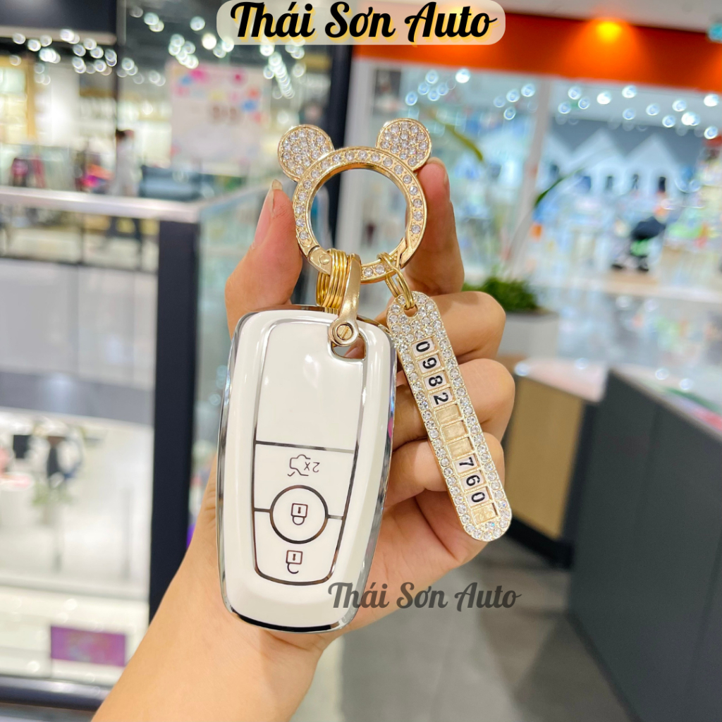 Ốp khoá Ford Everest kèm móc logo biểu tượng Ford