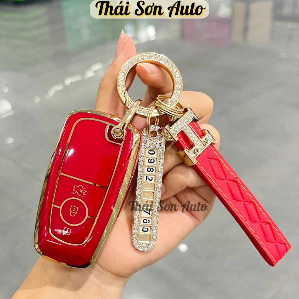 Ốp khoá Ford Everest kèm móc logo biểu tượng Ford