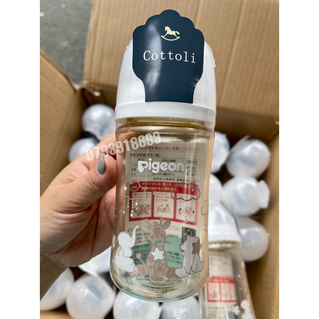 Bình sữa Pigeon PPSU Plus thế hệ III 2023 Hình Nai ,Thỏ - 160ml/240ml