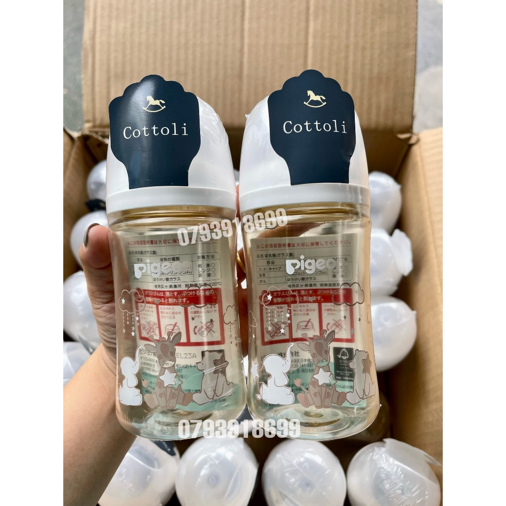 Bình sữa Pigeon PPSU Plus thế hệ III 2023 Hình Nai ,Thỏ - 160ml/240ml