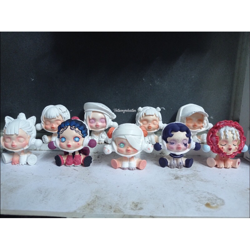 Tượng tô màu Skull panda hót trend 7- 8cm