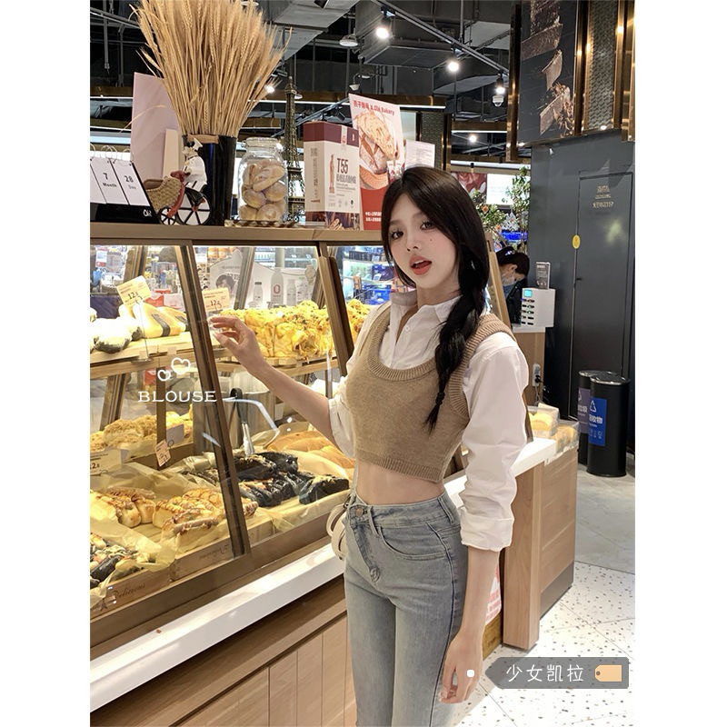 SET LEN GILE + SƠ MI CROPTOP DÀI TAY