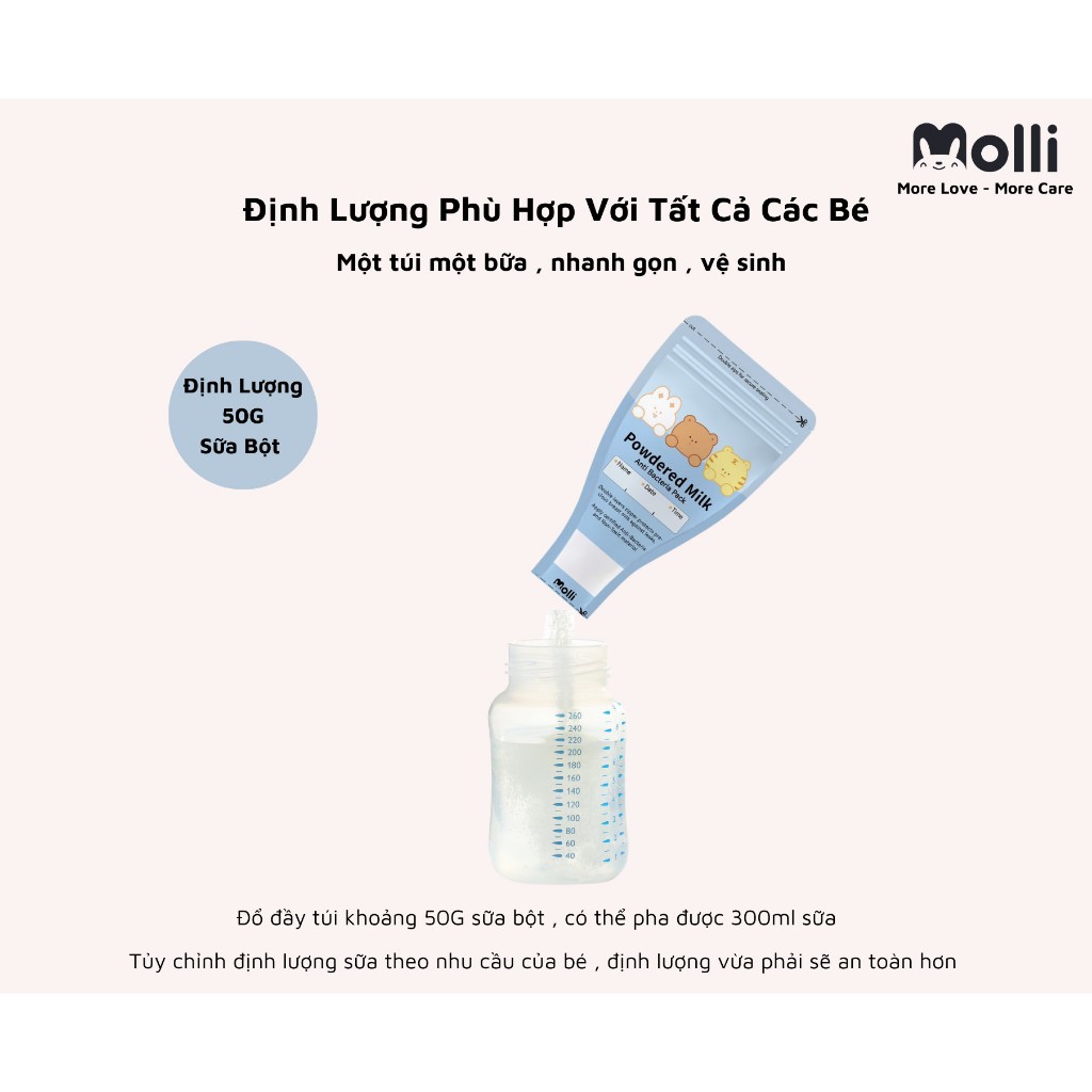 Túi Trữ Sữa Bột Molli cho bé