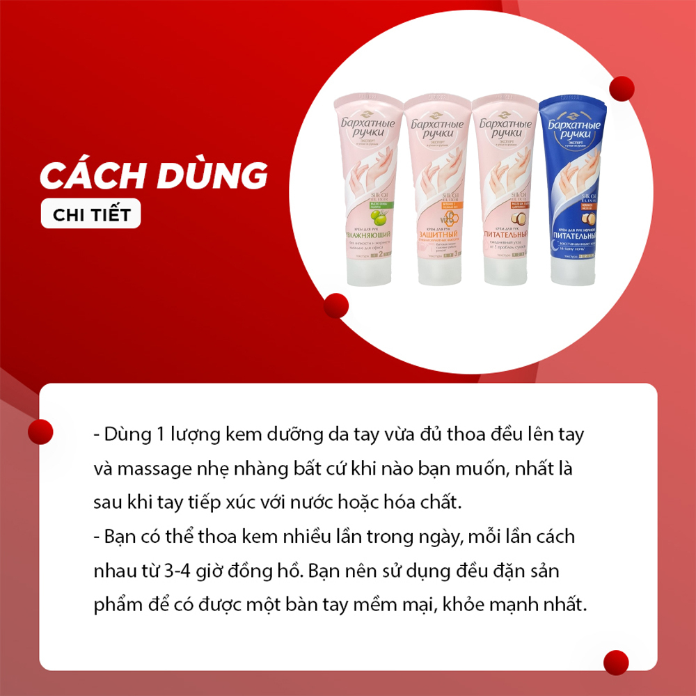 Kem Dưỡng Da Tay Lụa Silky Hand Nga, 80ml, Kem Dưỡng Ẩm Và Chăm Sóc Da Tay Số 3, Số 4, Số 5: Shopmyphamnga_Mockba