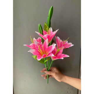 cụm hoa ly  giả( hoa lụa hoa giả trang trí)