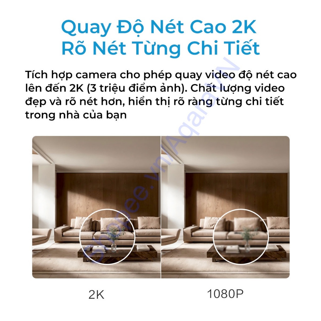 Camera Aqara E1 - Hỗ trợ Apple HomeKit, Quay quét 360 độ, Phát hiện người bằng AI, Lưu trữ video trên iCloud/Thẻ nhớ/NAS