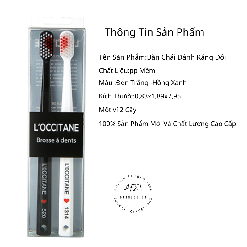 Sét 2 Bàn Chải Đánh Răng  Hình Trái Tim Sợi Nano Thân Thiện Với Môi Trường - FL30