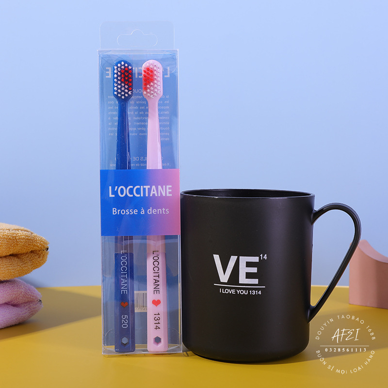 Sét 2 Bàn Chải Đánh Răng  Hình Trái Tim Sợi Nano Thân Thiện Với Môi Trường - FL30