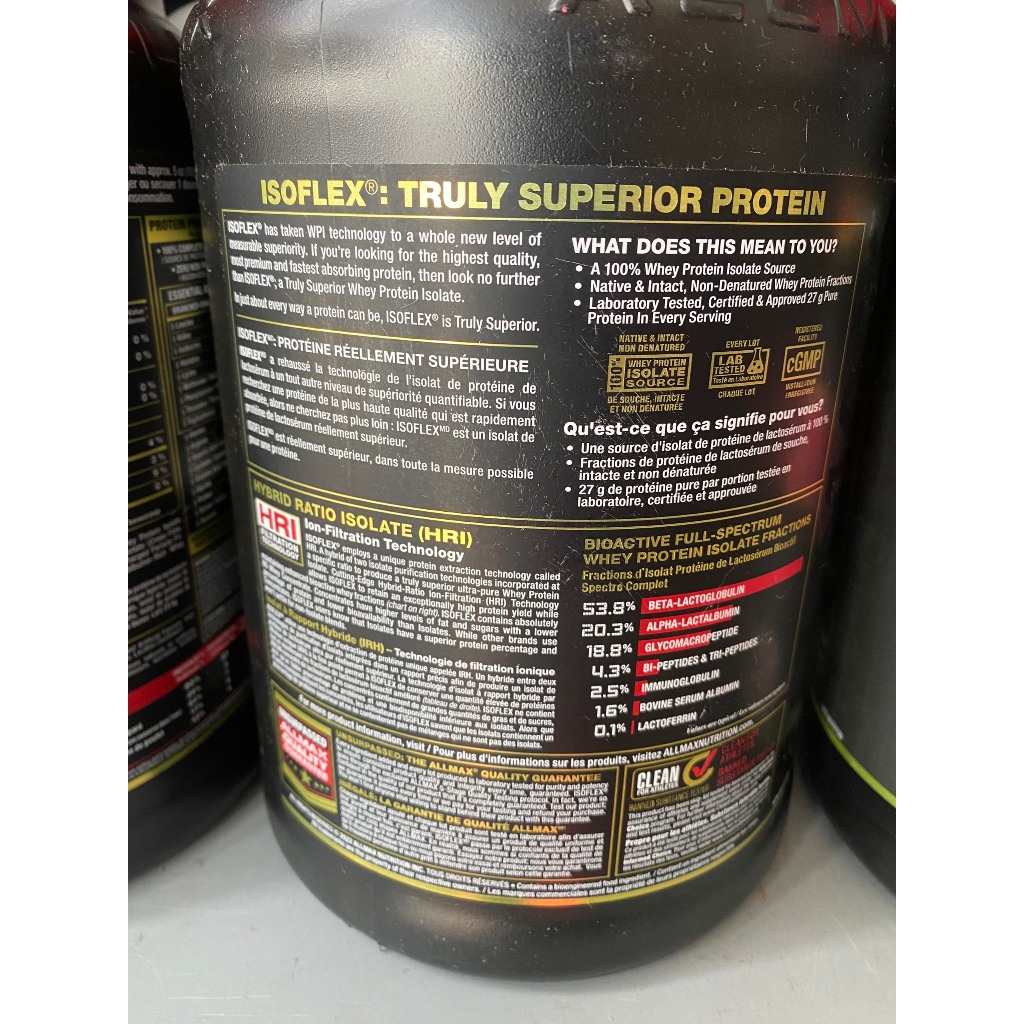 Bột đạm dinh dưỡng thể thao thể hình ISOFLEX 2LBS  hỗ trợ tăng cơ từ thương hiệu ALLMAX từ Canada