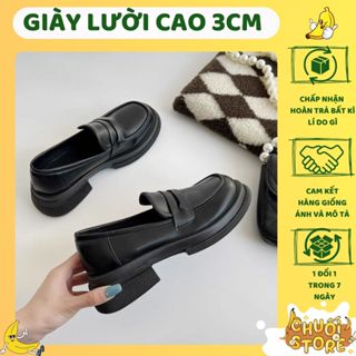[SẴN+ CHUẨN HÀNG QC] Giày loafer nữ mũi tròn đế thấp cao 3cm chất da PU cao cấp phong cách hàn quốc kiểu dáng thanh lịch