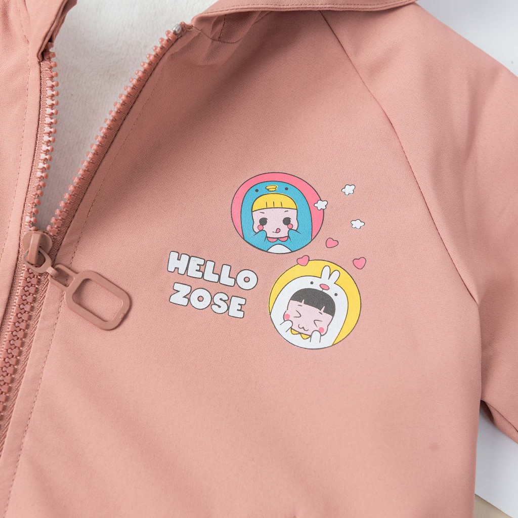 Áo khoác gió bé gái có mũ Derosa Kids cho bé từ 2 đến 6 tuổi  AWKDZ-830A