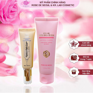 Combo kem đêm retinal Kr.Lab 40g + sữa rửa mặt Rose De Seoul 150g hạn 2026