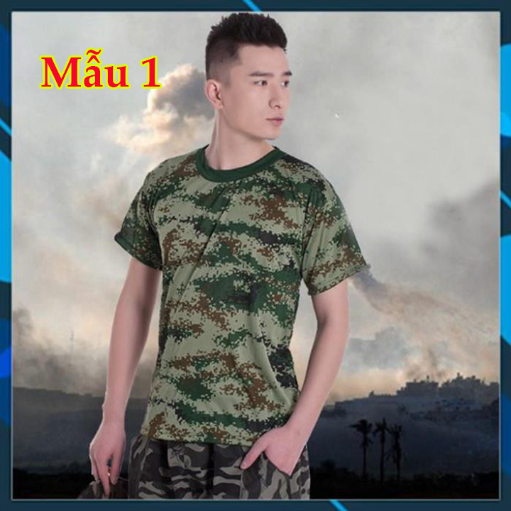 Áo Thun Nam Lính Mỹ – Áo Phông Nam cotton Quân Đội Rằn Ri