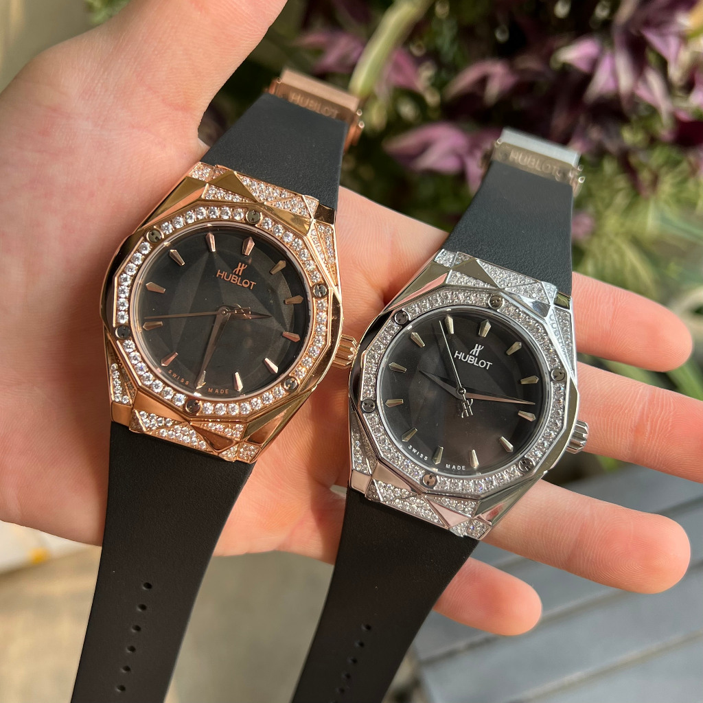 Đồng hồ  Nam Hb lục giác vỏ đá nhiều màu máy cơ Nhật  42mm dây cao su