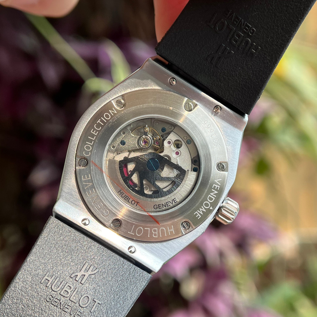 Đồng hồ  Nam Hb lục giác vỏ đá nhiều màu máy cơ Nhật  42mm dây cao su