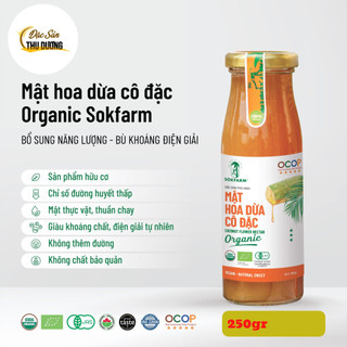 Mật Hoa Dừa Sokfarm 250gr - Dạng cô đặc, GI cực thấp, không bị nóng, an toàn cho người tiểu đường