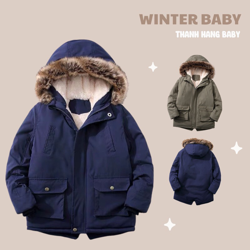 Áo khoác cho bé trai bé gái , áo khoác parka trẻ em Thanh hằng baby 11 - 32 kg