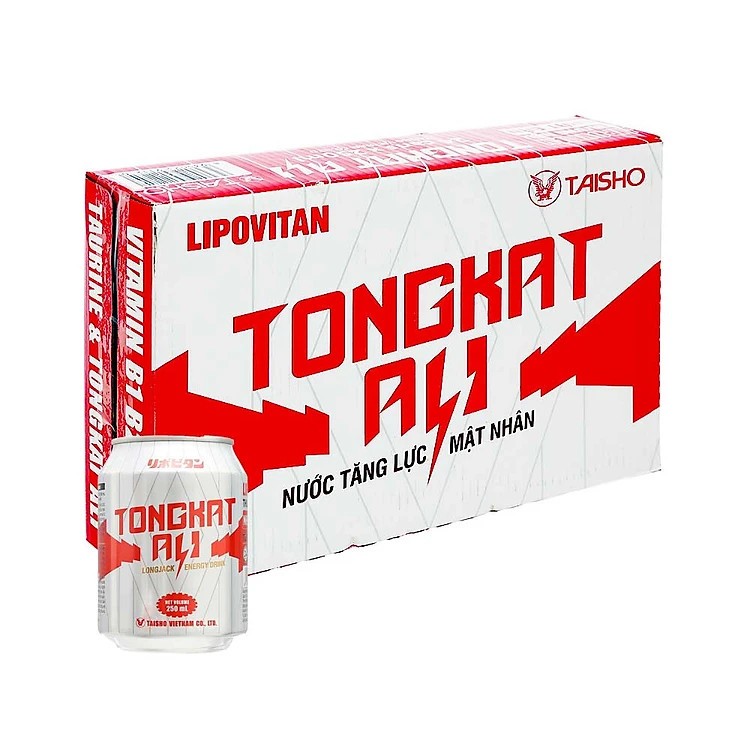 1 THÙNG 24LON- 4LỐC-Lipovitan: Nước uống tăng lực mật ong Lipovitan TongKat Ali_ mật nhân - lốc 6 lon - 6 lon 250ml