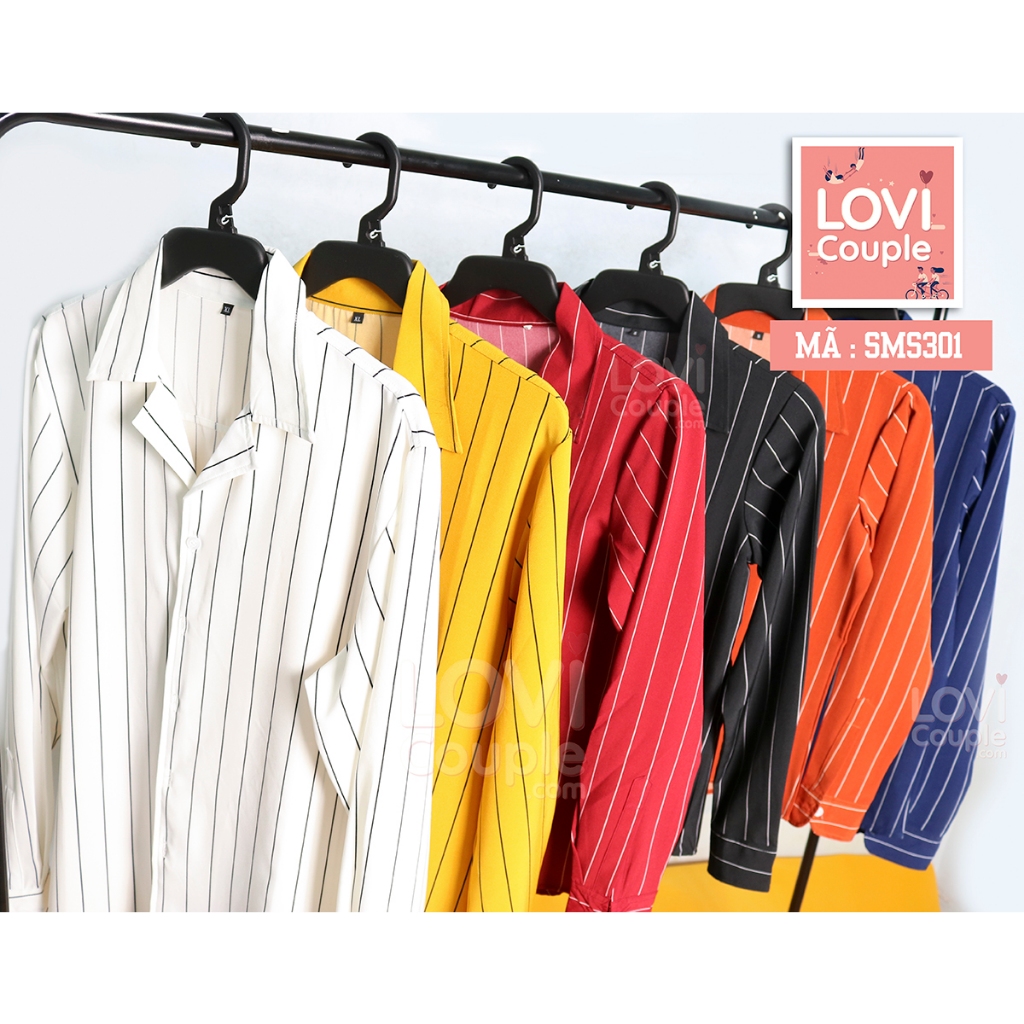 Áo Sơ Mi Sọc Tay Dài Unisex