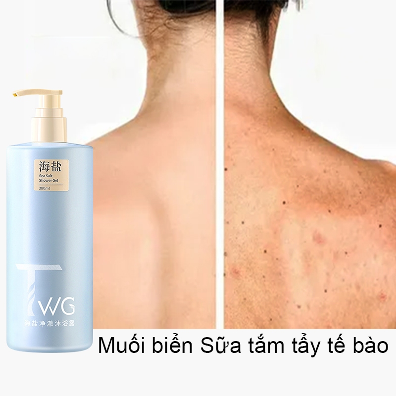 Sữa tắm trắng da Sữa tắm tẩy Xóa mụn 380ml Muối biển sữa tắm chết làm sạch sâu bụi bẩn dưới da làm sáng màu da