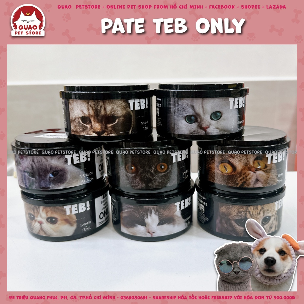 Pate Teb Only 170g, Pate thức ăn ướt cao cấp cho mèo mọi lứa tuổi