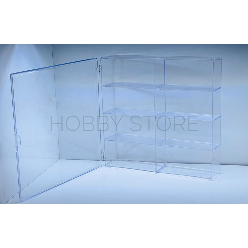 Hobby Store Khung / Kệ / Hộp Trưng Bày xe mô hình 1:64  gồm 8 ô để xe Hot Wheels Team Transport