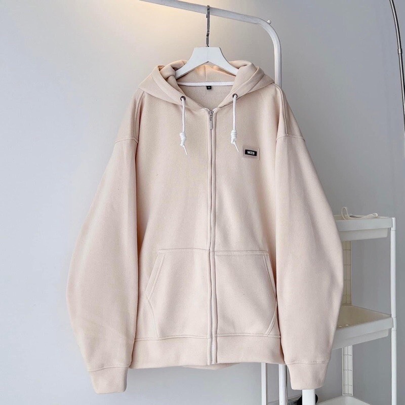 Áo Khoác Hoodie Zip Chất Nỉ Bông tag cao su Có Túi Trước Nam Nữ Form Rộng - TPP fashion
