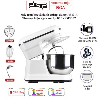 Máy trộn bột và đánh trứng cao cấp thương hiệu dsp mã km3007 loại 5 lít - hàng chính hãng